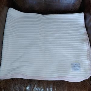 Peacock Alley White with Pink Trim Baby Blanket